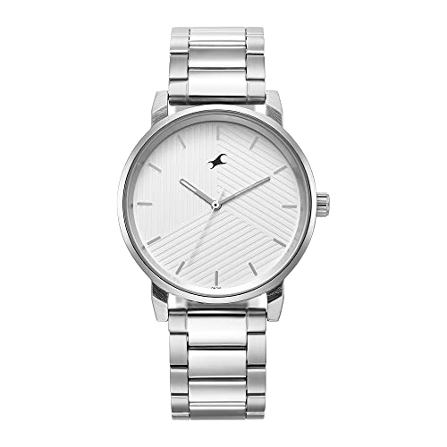 Stunners Quartz Analog White Dial Silver Metal Strap Watch for Guys - 3278SM04