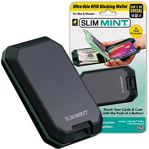 Slim Mint Ultra-Thin RFID-Blocking Wallet, AS-SEEN-ON-TV, ID Theft Protection, Easy to Carry, Reach Cards &amp; Cash wit