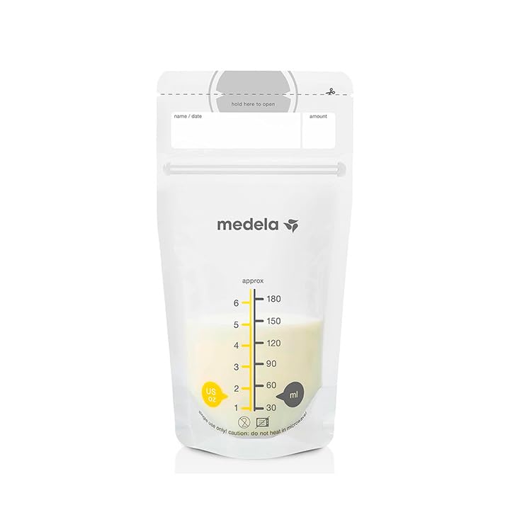 Medela Breastmilk Storage Bags, 200 Count, Ready to Use Breast Milk Storing Bags for Breastfeeding, Self Standing Bag, Space Saving Flat Profile, Hygienically Pre-Sealed, 6 Ounce