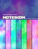 Colored Paper Lined Notebook: College Ruled Notepad With Colorful Watercolor Painted Pages