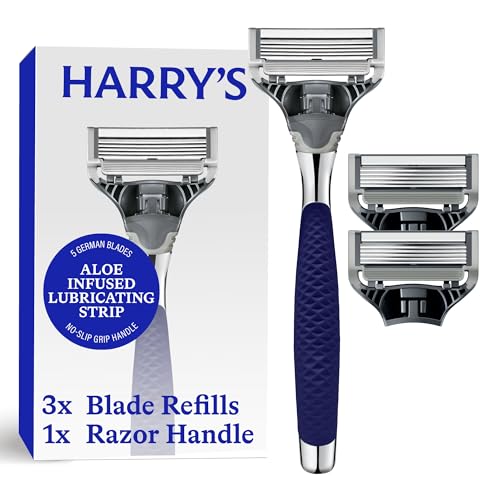 Harrys Original Shaving Kit Men Handle 3 Refills Chrome Edition