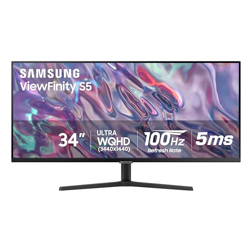 SAMSUNG - Monitor Ultra-WQHD ViewFinity serie S50GC de 34 pulgadas, 100 Hz, 5 ms, HDR10, AMD FreeSync, cuidado de los ojos, diseño sin bordes, PIP, PBP, LS34C502GANXZA, 2023, negro