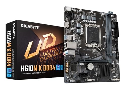 Gigabyte H610M K DDR4 Placa-Mãe Micro-ATX, Socket LGA 1700, DDR4, para Intel Core 12ª/13ª/14ª Geração