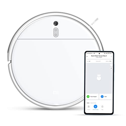 MI Xiaomi Robot Vacuum-Mop 2i, 2200 Pa Powerful Suction, 450 mL Large-Capacity Dustbin, Electronically-Controlled 270 mL Water Tank, Controls remotely