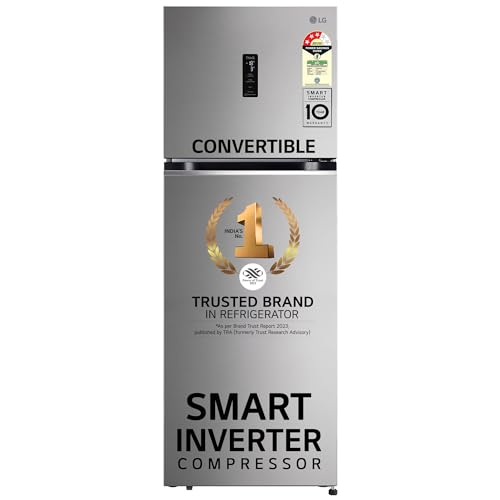 LG 343 L, 3 Star, Smart Inverter Compressor, Wi-Fi Enabled, Convertible Frost-Free Double Door Refrigerator (‎GL-T382TPZX, Shiny Steel, Auto smart con