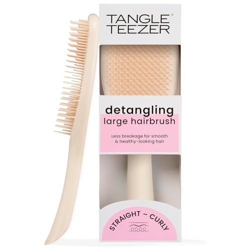 Tangle Teezer Large Ultimate Detangler Hairbrush for Wet & Dry Hair, Eliminates Knots & Reduces Breakage for Long, Thick, & Curly Hair Types, Vanilla