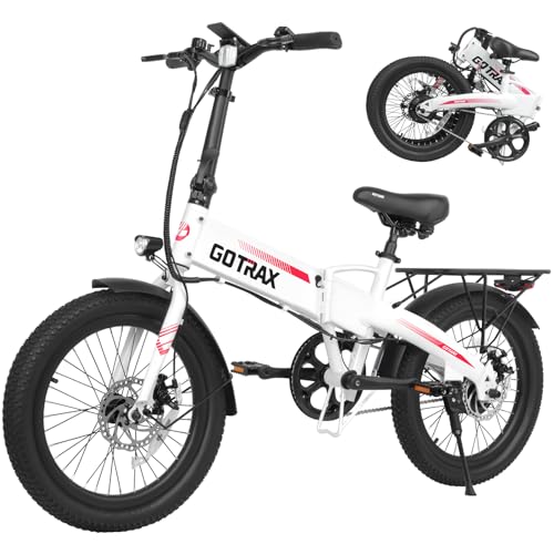 Gotrax R1 20" Folding Electric Bike with 40 Miles (Pedal-assist1) by 48V Battery, 20Mph Power by 350W, Weighs Only 45lbs, LCD Display & 5 Pedal-Assist Levels, Suitable for Leisure Riding&Commuting WHI