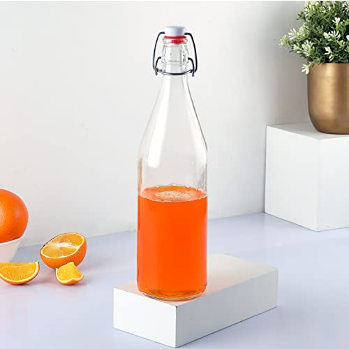 CELLO Aquaria Glass Water Bottle For Daily Use 1000 ml, Transparent | Durable & Stylish, Freezable & Fridge Safe, Leakproof & Leadfree Toughened Glass