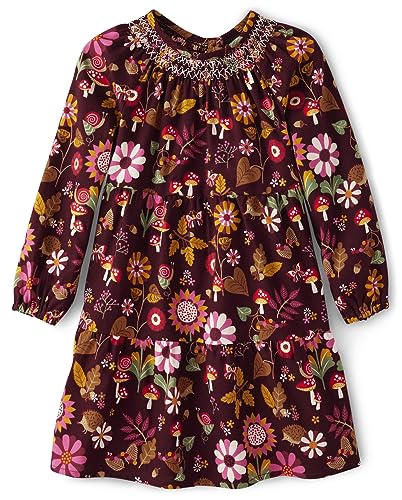 Gymboree,and Toddler Long Sleeve Casual Print Dresses,Sugar Beet,7