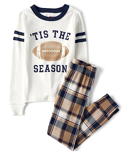 The Children's Place,Family Matching, Football Pajama Sets, Cotton,REDWOOD,7