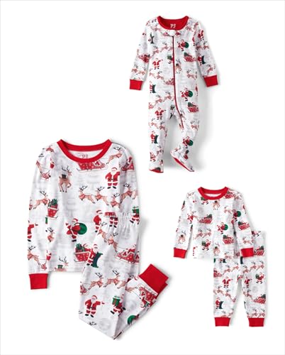 The Children's Place,GROUP 1 - Family Matching, Christmas Pajama Sets, Cotton,5T
