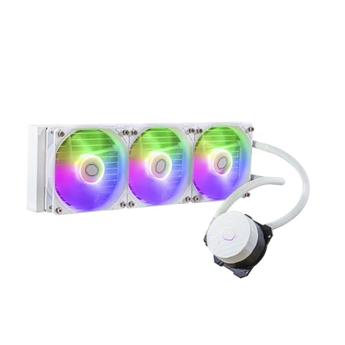 Cooler Master ML360L Core ARGB CPU Liquid Cooler - White | Support Intel & AMD Processor - LGA1700, LGA1200, LGA1151, AM5, AM4 | Gen S Dual Chamber Pu