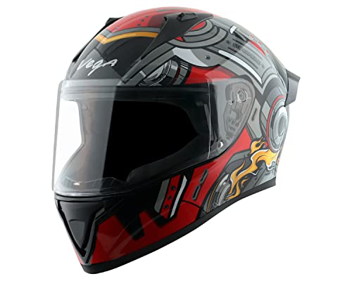 Bolt Superhero ISI Certified Full Face Motorcycle Helmet with Impact Resistant ABS Shell High Density EPS Liner Scratch Resistant Visor Quick Release 