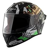 Vega Bolt Crown Men ISI and DOT Certified Glossy Finish Full Face Helmet