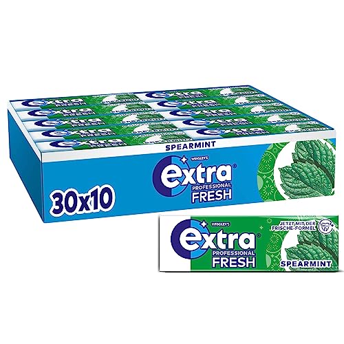 ⚡ BLITZDEAL (-66%) Extra Professional Fresh Spearmint, Zuckerfreier Kaugummi, Multipack mit 30x10 Dragees, Für frischen Atem