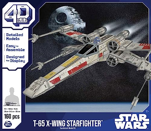 ⚡ BLITZDEAL (-56%) 4D Build - Star Wars T-65 X-Wing Starfighter - detailreicher 3D-Modellbausatz aus hochwertigem Karton, 160 Teile, für Star Wars Fans ab 12 Jahren