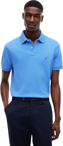 🔥 STARKER PREIS (-52%) Tommy Hilfiger Herren Poloshirt Kurzarm 1985 Regular Fit, Blau (Blue Spell), XS
