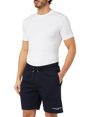 (-21%) Tommy Hilfiger Herren Sweatshorts Small Tommy Logo Kurz, Blau (Desert Sky), XS