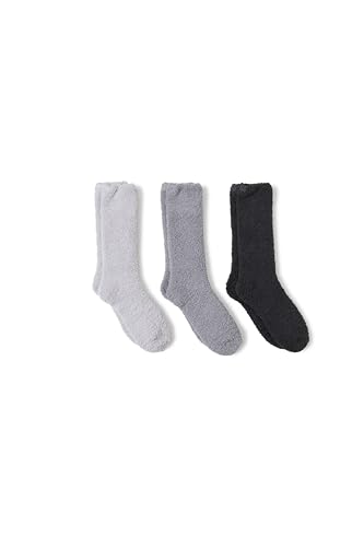 Barefoot Dreams Women's CozyChic 3 Pair Sock Set, Carbon Multi, One Size