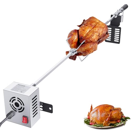 VEVOR Universal Grill Rotisserie Kit for Grills, Electric BBQ Grill with 110V 9W Motor, Stainless Steel Automatic Grilli