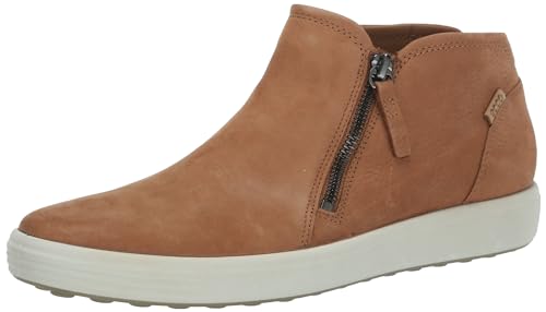 ECCO Women's Soft 7 Side Zip Bootie Sneaker, Cashmere/Cashmere, 8-8.5