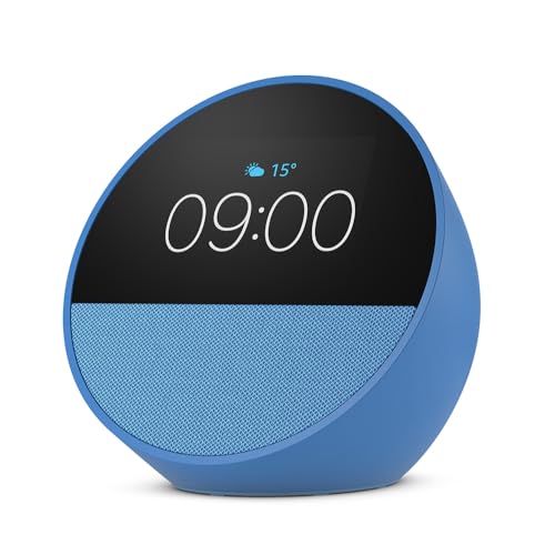 🔥 STARKER PREIS (-50%) Amazon Echo Spot (neueste generation), smarter Wecker mit sattem Klang, Blau, mit Alexa+ Early Access