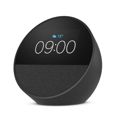 🔥 STARKER PREIS (-50%) Amazon Echo Spot (neueste generation), smarter Wecker mit sattem Klang, Schwarz, mit Alexa+ Early Access