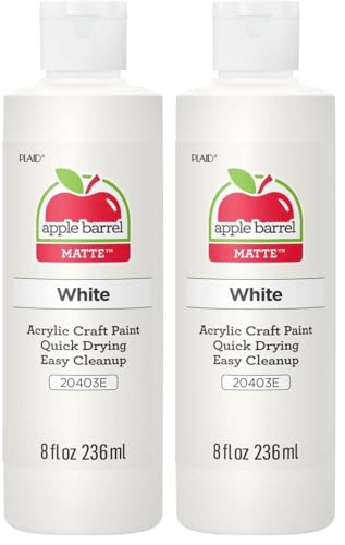 Apple Barrel Acrylic Paint in Assorted Colors (8 Ounce), 20403 White (Pack of 2)