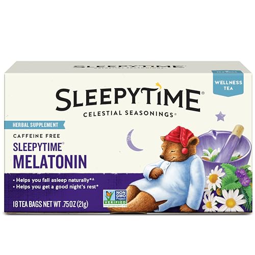 Celestial Seasonings Sleepytime Tea Plus Melatonin, Caffeine Free, 18 Bag Box