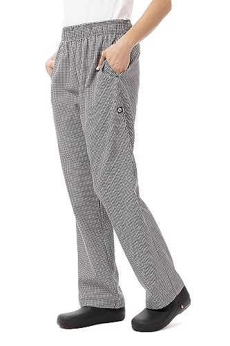 Chef Works Women's Essential Baggy Chef Pants, Small Check, Medium