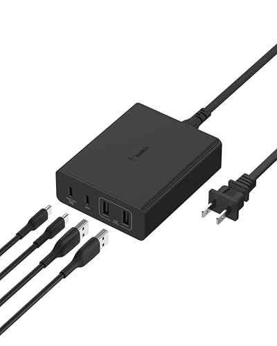 Belkin Charger Station 108W GaN, 2X USB-C and 2X USB-A Ports