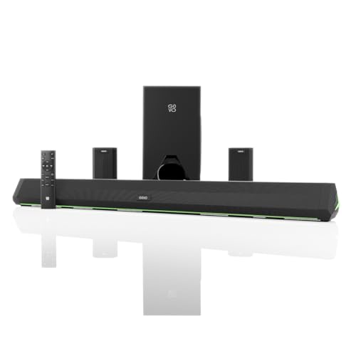 GOVO GOSURROUND 950 | 500W Sound bar | 5.1 Channel Home Theatre with 6.5" subwoofer | Dual Rear Satellites, HDMI, AUX, USB & Bluetooth, 5 Equalizer Mo