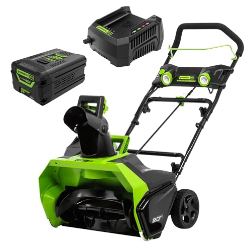 Greenworks 60V 20 Inch Brushless Cordless Snow Blower 5.0Ah