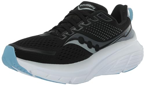Saucony Women's Guide 17 Sneaker, Black/Fog, 6.5