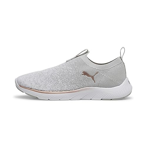 (-34%) PUMA Damen Softride Remi Slip-on Knit Wn's Road Running Shoe, Ash Gray Puma White Rose Gold, 41 EU