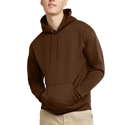 Hanes Men's EcoSmart Hoodie, Midweight Fleece Sweatshirt, Pullover Hooded Sweatshirt for Men Army Brown