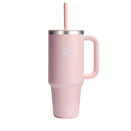 Hydro Flask Travel Tumbler with Handle, Lid and Straw - Insulated Stainless Steel in 40 Oz Trillium