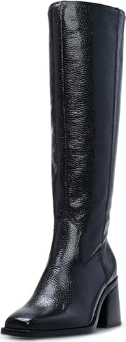 Vince Camuto Women's Sangeti Stacked Heel Knee High Boot Fashion, Black, 8.5
