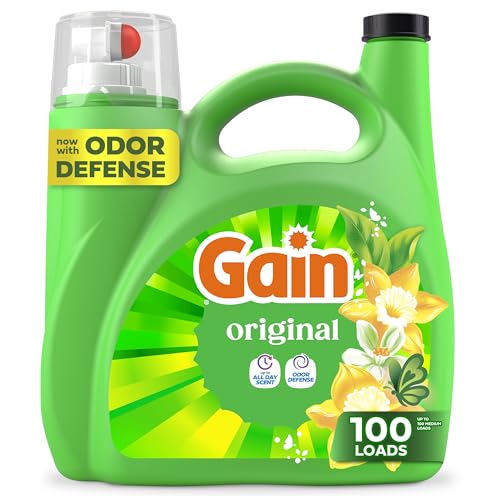 Gain Liquid Laundry Washing Detergent, Original Scent 154 fl oz, 107 Loads, Lasting Freshness + Powerful Cleaning and Odor Fighting ingredients