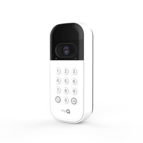 myQ Smart Garage Door Video Keypad with Wide-Angle Camera,Customizable PIN Codes,and Smartphone Control–Take Charge of Your Garage Access Works with Chamberlain, LiftMaster and Craftsman openers,White