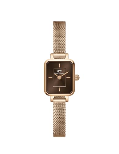 Daniel Wellington Quadro Mini Women’s Watch - 15.4x18.2mm Case, Japanese Quartz Movement, 316L Stainless Steel Mesh Strap, Water Resistant, Small Wrist Watch for Women
