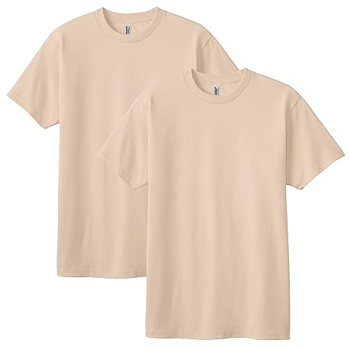 American Apparel Unisex Heavyweight Cotton T-shirt, Style G1301/G1301GD, Multipack, Sand (2-Pack), Small