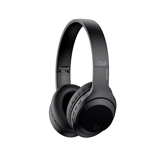 Headphone I2GO Bass 300, Bluetooth, Preto | Microfone Integrado, Controle Multimídia, Até 10h de bateria, Tecnologia Dua...
