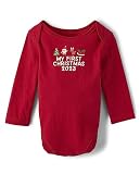 The Children's Place Unisex-Baby and Toddler Long Sleeve Christmas Graphic T-Shirt My First Christmas