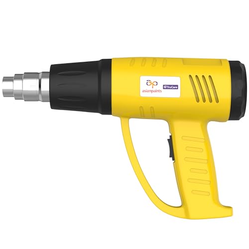 Trucare Heat Gun 1800 Watt with Temperature Control Feature Nozzle Attachment for Removing & Drying Paint Coats Welding & Roofing Repair (Yellow)
