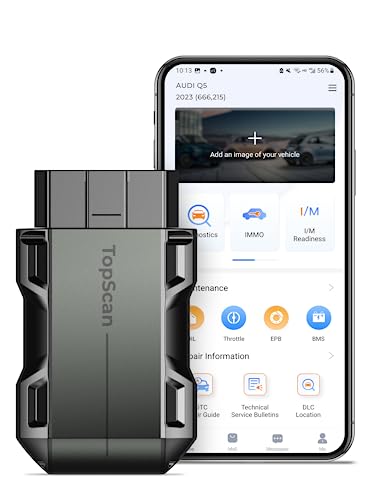 TOPDON TopScan OBD2 Scanner Bluetooth, Bi-Directional Scanner Wireless All System Diagnostic Tool for iOS & Android, 8+ Hot Reset, Repair Guides, Check Engine Car Code Reader, Performance Test