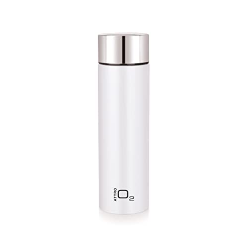 Attro O2 1100ml Stainless Steel Single Wall Water Bottle, Light Weighted Leak-Proof Use for Office, School, Outdoor & Gym - White