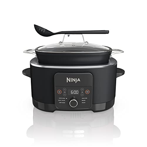 Ninja® 12-in-1 PossibleCooker™ PLUS | 8.5-qt - Sous Vide & Proof Multi-Cooker | Slow Cooker, Dutch Oven & More | Glass Lid & Integrated Spoon | Nonstick | Oven Safe Pot to 500°F | Black | MC1010