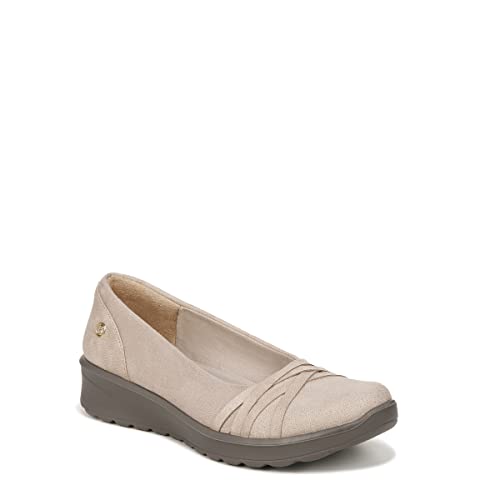BZees Womens Goody Slip On Beige 8.5 W