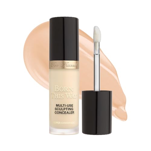 Too Faced Born This Way Super Coverage Multi-Use Concealer | Full Coverage, Non-Comedogenic, Oil Free + Long Lasting Concealer | Hyaluronic Acid, Coconut Water + Alpine Rose | 0.45 Fl Oz, Almond